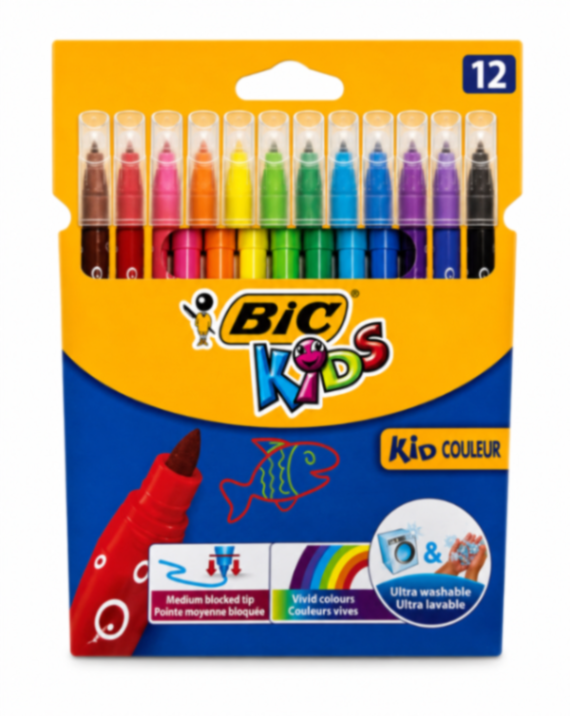 BIC 12 li KEÇELİ KALEM