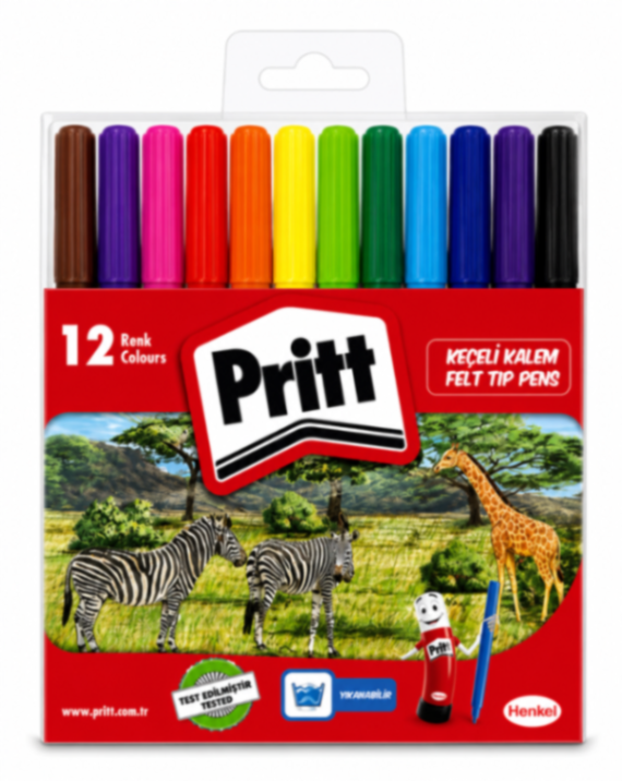 12 li PRİTT KEÇELİ KALEM